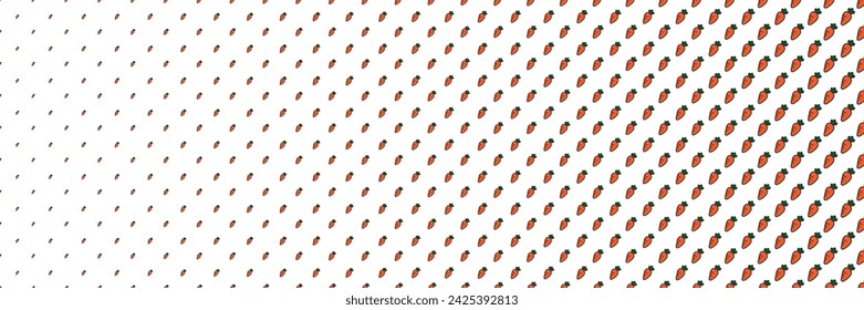 Blended  doodle carrot on white for pattern and background, halftone effect, Easter day concept.