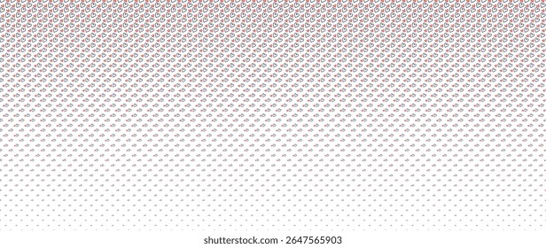 Blended  doodle hearts on white for pattern and background,  Abstract geometric texture collection design. 