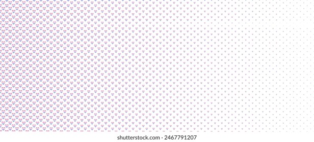 Blended  doodle pride heart on white for pattern and background, halftone effect, PRIDE month  background