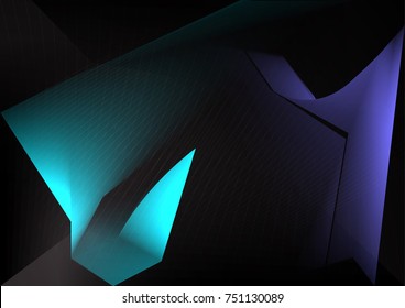 Blended figures background. Abstract polygonal space low poly dark background with lines. Connection structure. Futuristic background.