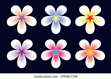 Blended flower set in white, orange, blue, purple, yellow, red, pink color
