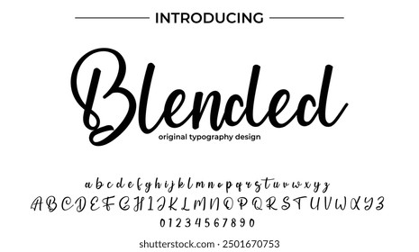 Blended Font Stylish brush painted an uppercase vector letters, alphabet, typeface