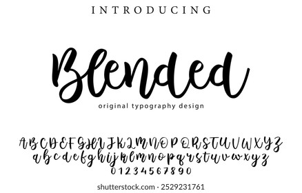 Blended Font Stylish brush painted an uppercase vector letters, alphabet, typeface