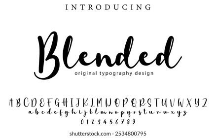 Blended Font Stylish brush painted an uppercase vector letters, alphabet, typeface