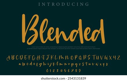 Blended Font Stylish brush painted an uppercase vector letters, alphabet, typeface