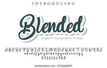 Blended Font Stylish brush painted an uppercase vector letters, alphabet, typeface