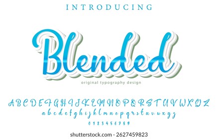 Blended Font Stylish brush painted an uppercase vector letters, alphabet, typeface
