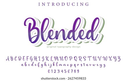Blended Font Stylish brush painted an uppercase vector letters, alphabet, typeface