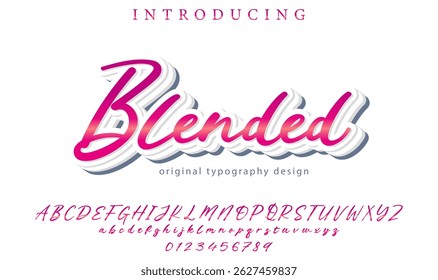 Blended Font Stylish brush painted an uppercase vector letters, alphabet, typeface