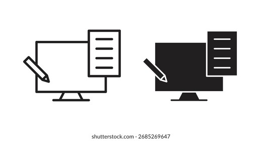 Blended learning icon art in black and white