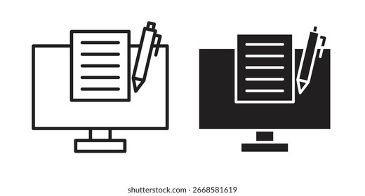 Icono de aprendizaje combinado Vector blanco y negro Gráfico