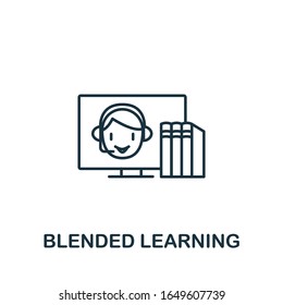 Blended Learning icon from e-learning collection. Simple line element Blended Learning symbol for templates, web design and infographics