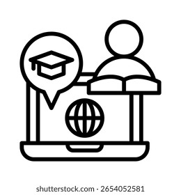 Elemento De Icono De Aprendizaje Combinado Para Diseño