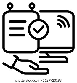 ícone de aprendizado misto ilustração de vetor de linha