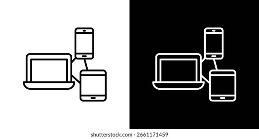 Blended learning icon outline. EPS 10 editable vector