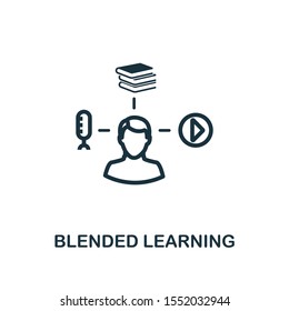 Blended Learning icon outline style. Thin line creative Blended Learning icon for logo, graphic design and more.