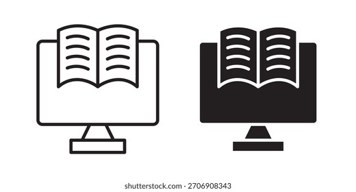 Blended learning icon, outline style icon for web site or mobile app, vector graphics
