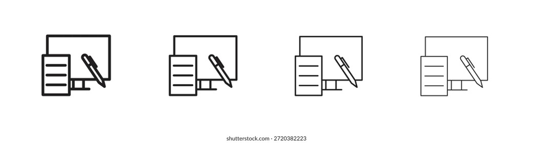 Conjunto de ícones de aprendizado combinado, Ilustração, Preto