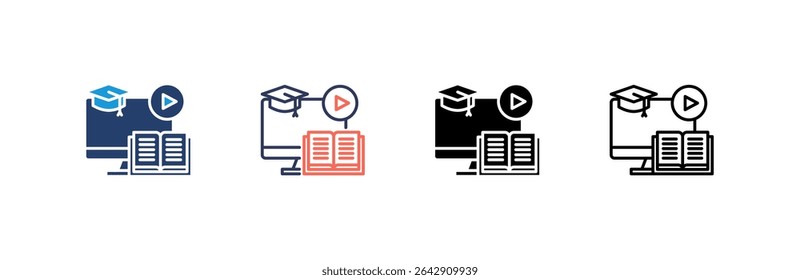 Blended Learning Icon set multiple style collection