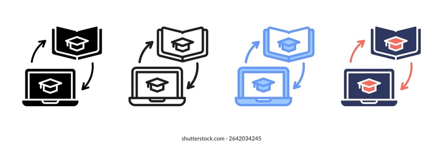 Blended Learning icon sheet multiple style collection