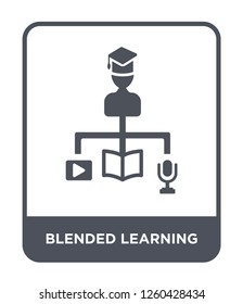 blended learning icon vector on white background, blended learning simple element illustration