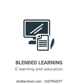 Blended learning vector icon on white background. Flat vector blended learning icon symbol sign from modern e learning and education collection for mobile concept and web apps design.