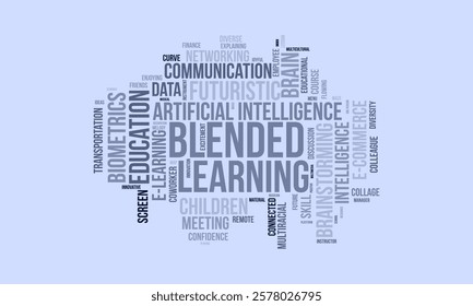 Blended Learning word cloud template. Blended Learning concept vector tagcloud background.