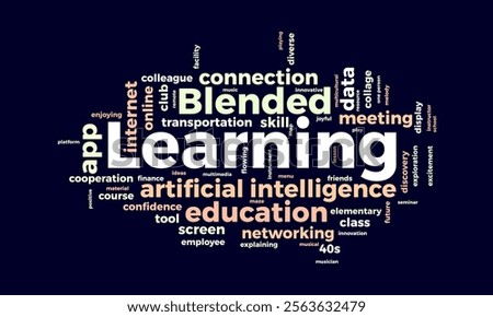 Blended Learning word cloud template. Blended Learning concept vector tagcloud background.