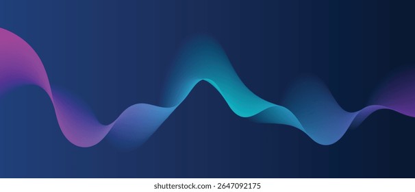 Linhas misturadas com fundo de malha gradiente azul e ciano agradável para papel de parede ou banner