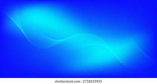 Linhas misturadas com fundo de malha gradiente azul e ciano agradável para papel de parede ou banner