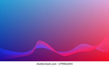 Líneas mezcladas con fondo de malla de gradiente azul y rojo para papel de pared y tarjeta