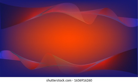 Blended lines with orange blue gradient mesh background nice for wallpaper banner or card
