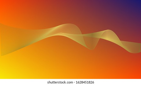 Blended lines with orange purple gradient mesh background