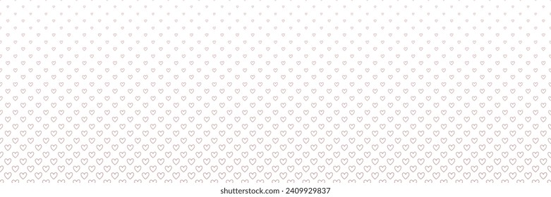 Blended  red heart line on white for pattern and background, halftone effect, Valentine's background