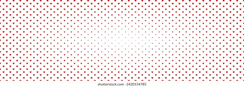 Blended  red heart  on white for pattern and background, halftone effect, Valentine's background.