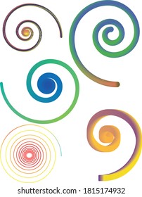 arte vectorial de la colección de formas espirales combinadas