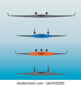 blended wing Passenger Airplane Vector