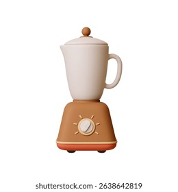 Blender 3d icon. Isolated food chopper for juice, fruits, vegetables, soup and mash or puree. Small kitchen home appliance, realistic trendy vector design