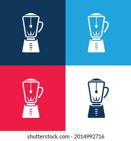 Conjunto de iconos mínimo de cuatro colores azul y rojo del dispositivo Blender