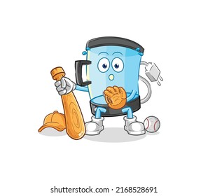 the blender baseball Catcher cartoon. cartoon mascot vector