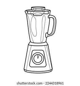 Blender. Black and white vector image. Coloring.