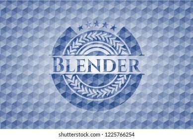 Blender blue emblem with geometric pattern.