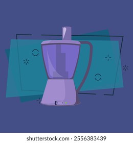 Blender cartoon illustration. Modern juicer with handle. Home appliance concept. Vector illustration can be used for topics like kitchen, kitchenware, smoothie