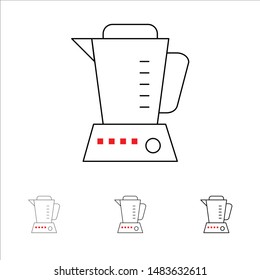 Blender, Electric, Home, Machine Bold and thin black line icon set