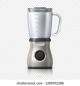 Blender. Empty juicer or food mixer. Isolated kitchen electric appliance. Realistic vector illustration