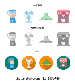 Blender, extractor and other equipment.Household set collection icons in cartoon,flat,monochrome style vector symbol stock illustration web.