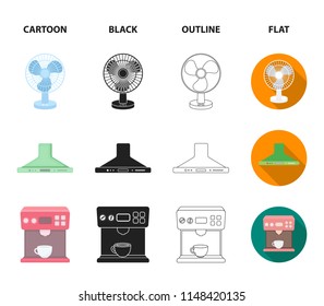 Blender, extractor and other equipment.Household set collection icons in cartoon,black,outline,flat style vector symbol stock illustration web.