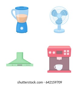 Blender, extractor and other equipment.Household set collection icons in cartoon style vector symbol stock illustration web.