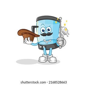 the blender fencer character. cartoon mascot vector