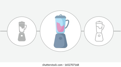 blender flat icon. solid and line icons